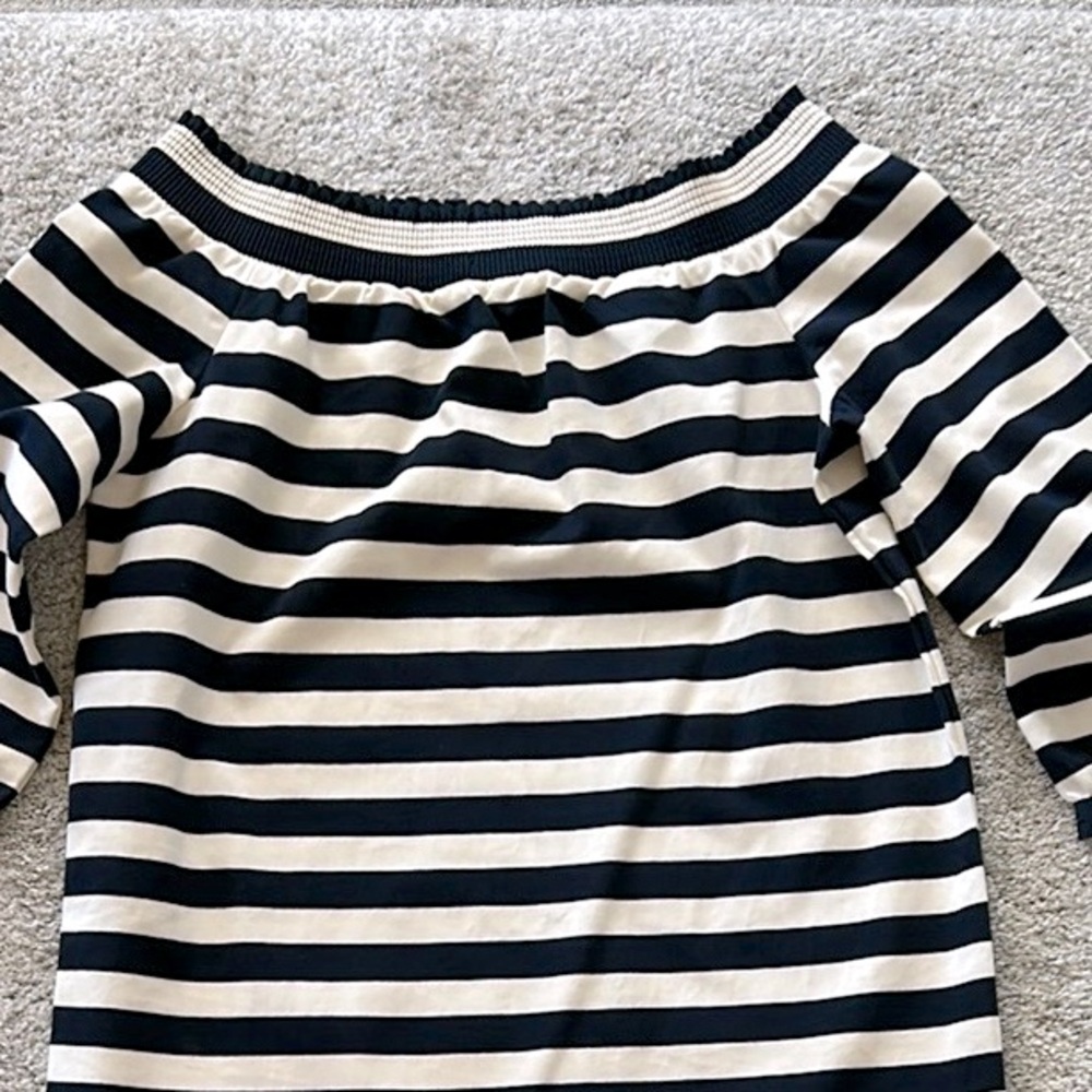 J. Crew Striped Off The Shoulder Dress - Picture 3 of 8